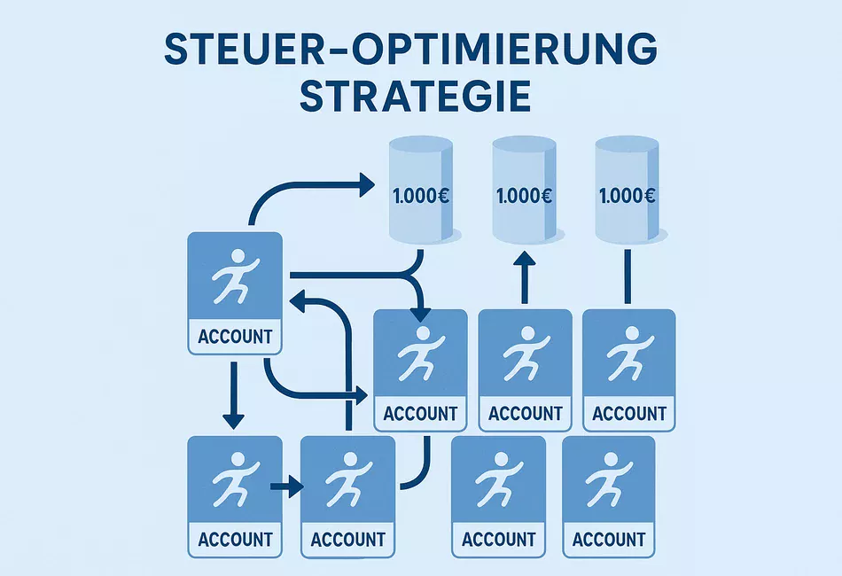 Multi-Account Strategie zur Steueroptimierung mit drei Wettanbietern je 1000 Euro Limit