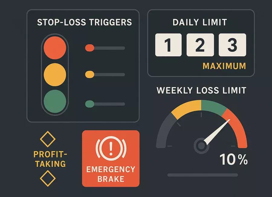 Stop-Loss Limits und Risikomanagement Dashboard mit Tages- und Wochen-Limits für Wetten